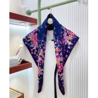 Trendy Design Chanel Flower Silk Square Scarf 90x90cm 0724 Blue 2025