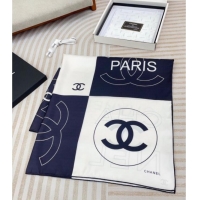 Luxury Discount Chanel Coco Silk Square Scarf 90x90cm 0724 White/Blue 2025