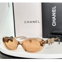 New Cheap Chanel Sunglasses with Bow CH9181Q1 Apricot 2025