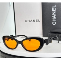 New Cheap Chanel Sunglasses with Bow CH9181Q1 Black/Yellow 2025