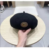 Buy Fashionable Gucci Beret Hat G071816 Black 2025