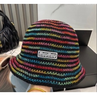 Good Looking Miu Miu Knit Multicolor Bucket Hat 0724 Black 2025