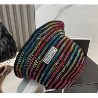 Good Looking Miu Miu Knit Multicolor Bucket Hat 0724 Black 2025