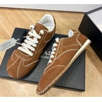 Modern Prada Suede Sneakers Brown2 2025 PR082501
