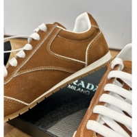 Modern Prada Suede Sneakers Brown2 2025 PR082501