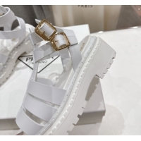 Most Popular Prada Leather sandals with ankle straps White 2025 PR082502