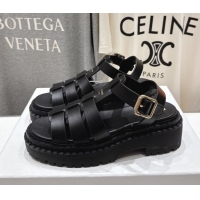 Top Grade Prada Calf Leather sandals Black 2025 PR082502