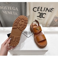 Popular Style Prada Leather sandals Brown 2025 PR082505