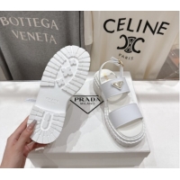 Classic Hot Prada Leather sandals White 2025 PR082505