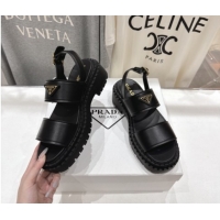 Unique Style Prada Leather sandals Black 2025 PR082505