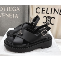Best Grade Prada Rubber sandals Black 2025 PR082506