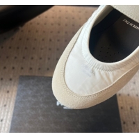 Low Cost Prada Fabric and Suede ballerinas flat White 2025 PR082508