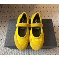 Leisure Prada Fabric and Suede ballerinas flat Yellow 2025 PR082508