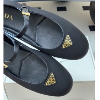 Good Quality Prada Satin ballerinas flat Black 2025 1F793N