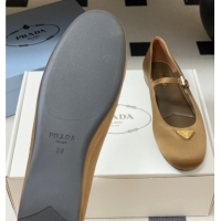 Durable Prada Satin ballerinas flat Brown 2025 1F793N
