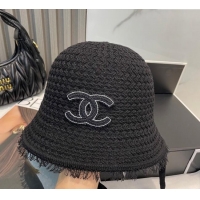 Low Cost Chanel Fringe Bucket Hat 0724 Black 2025