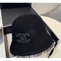 Low Cost Chanel Fringe Bucket Hat 0724 Black 2025