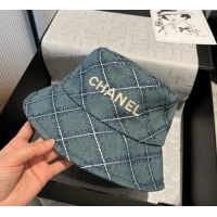 Good Quality Chanel Quilted Bucket Hat 0724 Blue 2025
