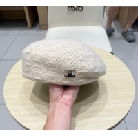 Most Popular Chanel CC Knit Beret Hat 0724 White 2025