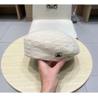 Most Popular Chanel CC Knit Beret Hat 0724 White 2025