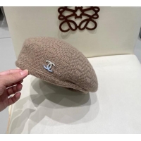 Luxury Classic Chanel CC Knit Beret Hat 0724 Grey 2025