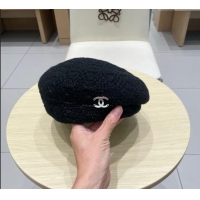 Spot Bulk Chanel CC Knit Beret Hat 0724 Black 2025