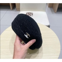 Spot Bulk Chanel CC Knit Beret Hat 0724 Black 2025