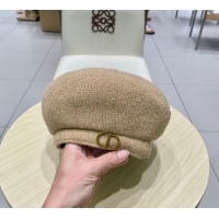 Good Looking Dior CD Knit Beret Hat 0724 Beige 2025