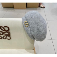 Luxury Cheap Dior CD Knit Beret Hat 0724 Grey 2025