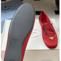 Popular Style Prada Satin ballerinas flat Red 2025 1F793N