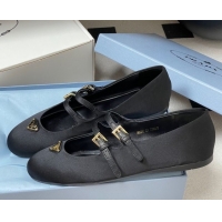 Grade Quality Prada Satin ballerinas flat Black 2025 1F794N