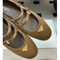 Best Product Prada Satin ballerinas flat Brown 2025 1F794N