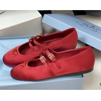 Grade Prada Satin ballerinas flat Red 2025 1F794N
