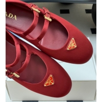 Grade Prada Satin ballerinas flat Red 2025 1F794N