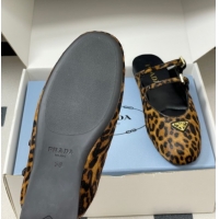 Top Design Prada Printed mohair ballerina flat mules 2025 1F794N