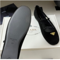 Cheap Price Prada Suede ballerinas flat Black 2025 1F793N