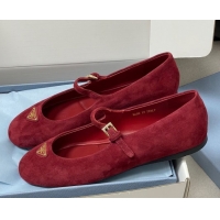 Big Discount Prada Suede ballerinas flat Red 2025 1F793N