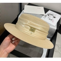 Discount Miu Miu Straw Wide Brim Hat with Shiny Band 0724 Beige 2025