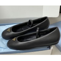 Hot Style Prada Nappa Leather ballerinas flat Black 2025 PR082509