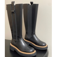 Trendy Design Prada Calf Leather High Boots Black 2025 PR082511