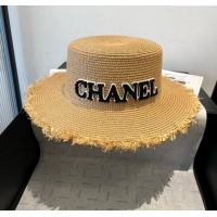 Luxury Classic Chanel Straw Wide Brim Hat with Fringe 0724 2025