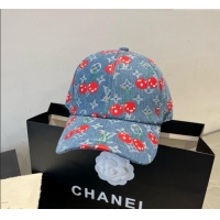New Design Louis Vuitton LV x TM Cerise Cherry Baseball Hat 4081 Denim Blue 2025