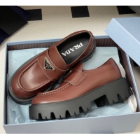 Sumptuous Prada Calf leather loafers 5cm Brown 2025 1D185O