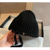 Luxury Classic Chanel Knit Hat with Bow CH0909089 Black 2025