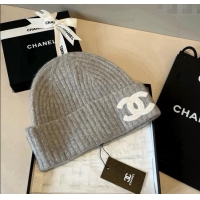 Good Cheap Chanel Knit Hat with Maxi CC CH0909090 Grey 2025