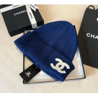 Luxurious Chanel Knit Hat with Maxi CC CH0909090 Blue 2025