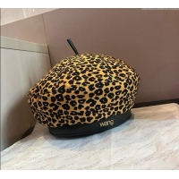 Spot Bulk Alexander Wang Leopard Print Beret Hat 0909 2025