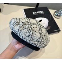 Buy Classic Dior Tweed Beret Hat DR090904 White 2025