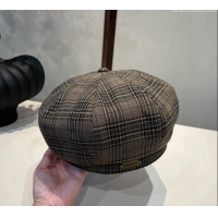 Market Sells Burberry Plaid Beret Hat 0909 Grey 2025