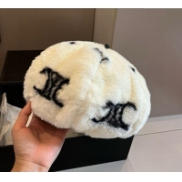 Luxury Classic Celine Rabbit Fur Beret Hat 0909 White 2025